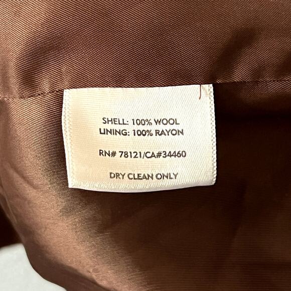 Eileen Fisher Brown Wool Zip Front Quality Jacket Coat Pockets Womens Medium - Picture 7 of 7